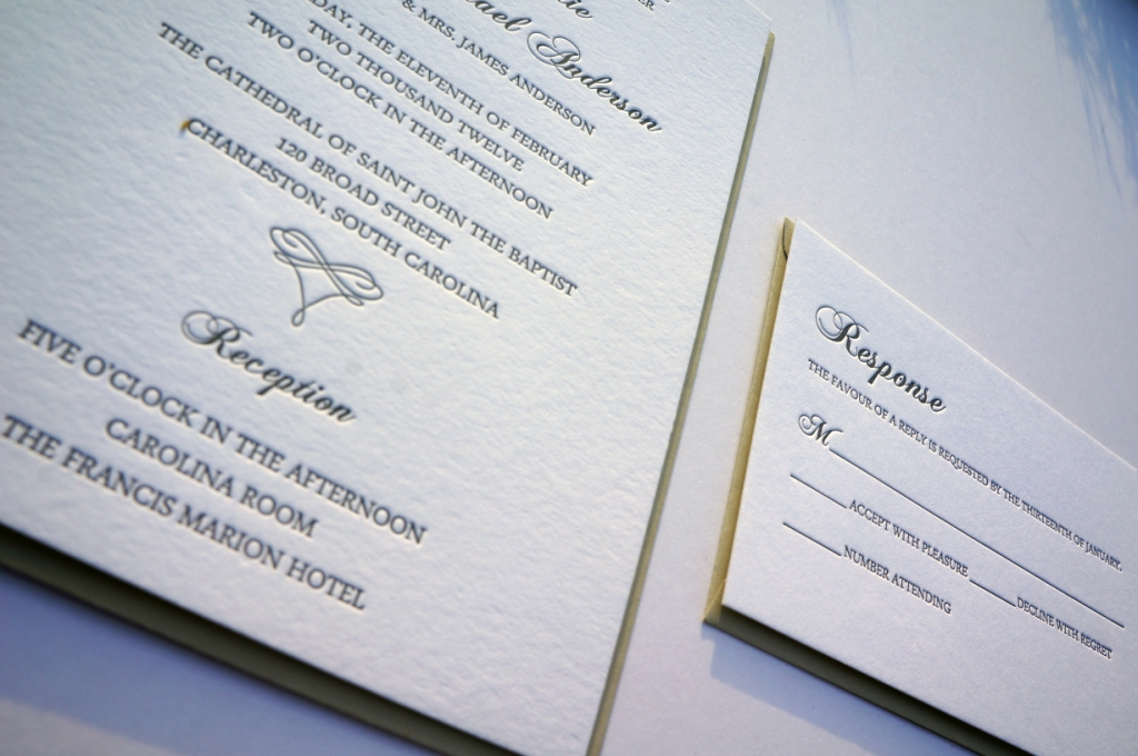 Classic Letterpress Wedding Invitation