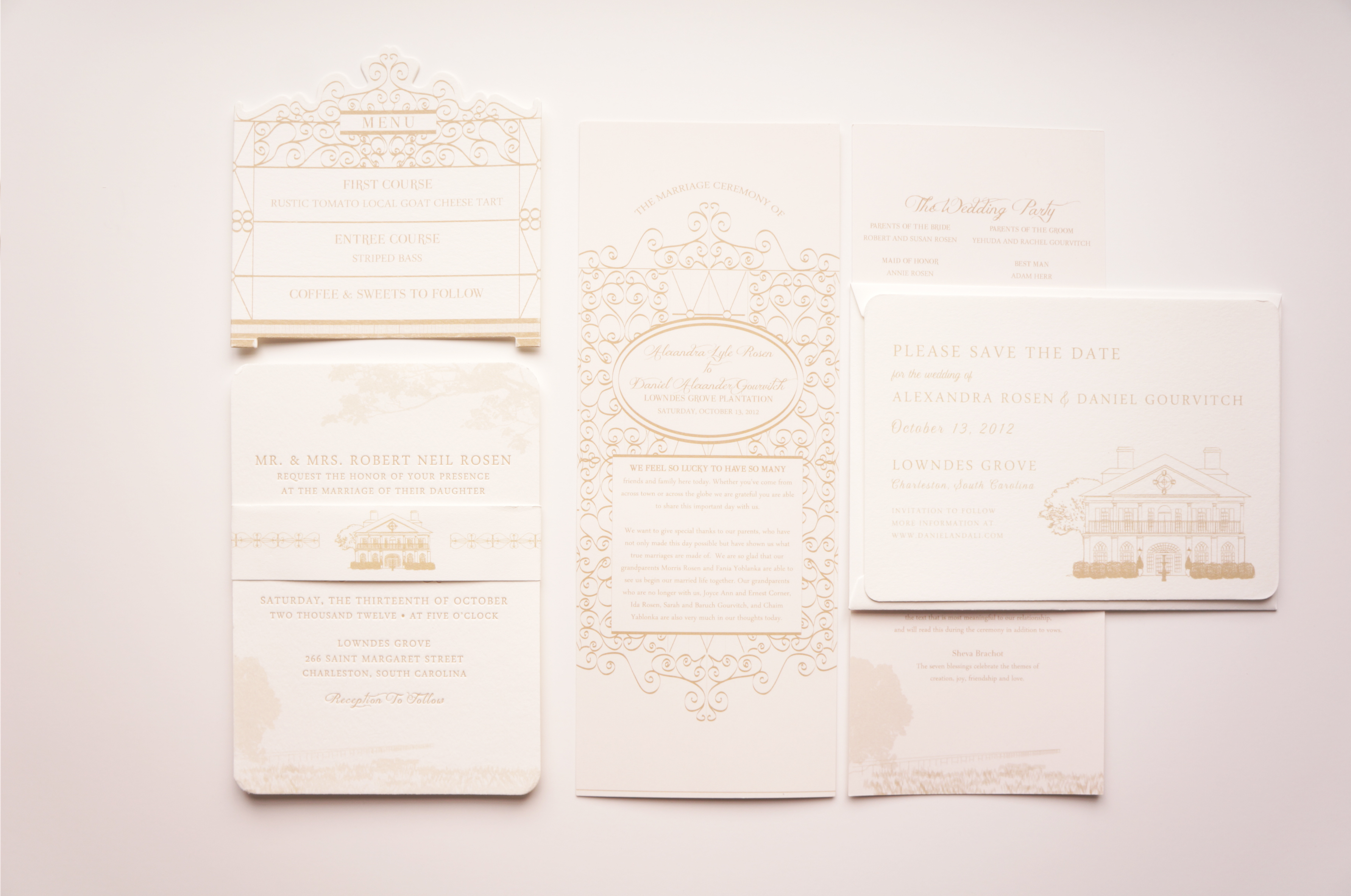 plantation wedding invitation