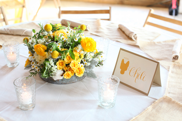 southern-wedding-yellow-centerpiece