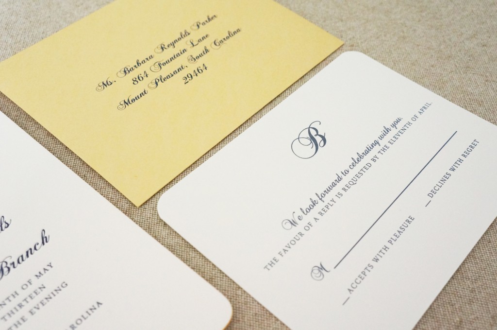 monogram wedding invitation