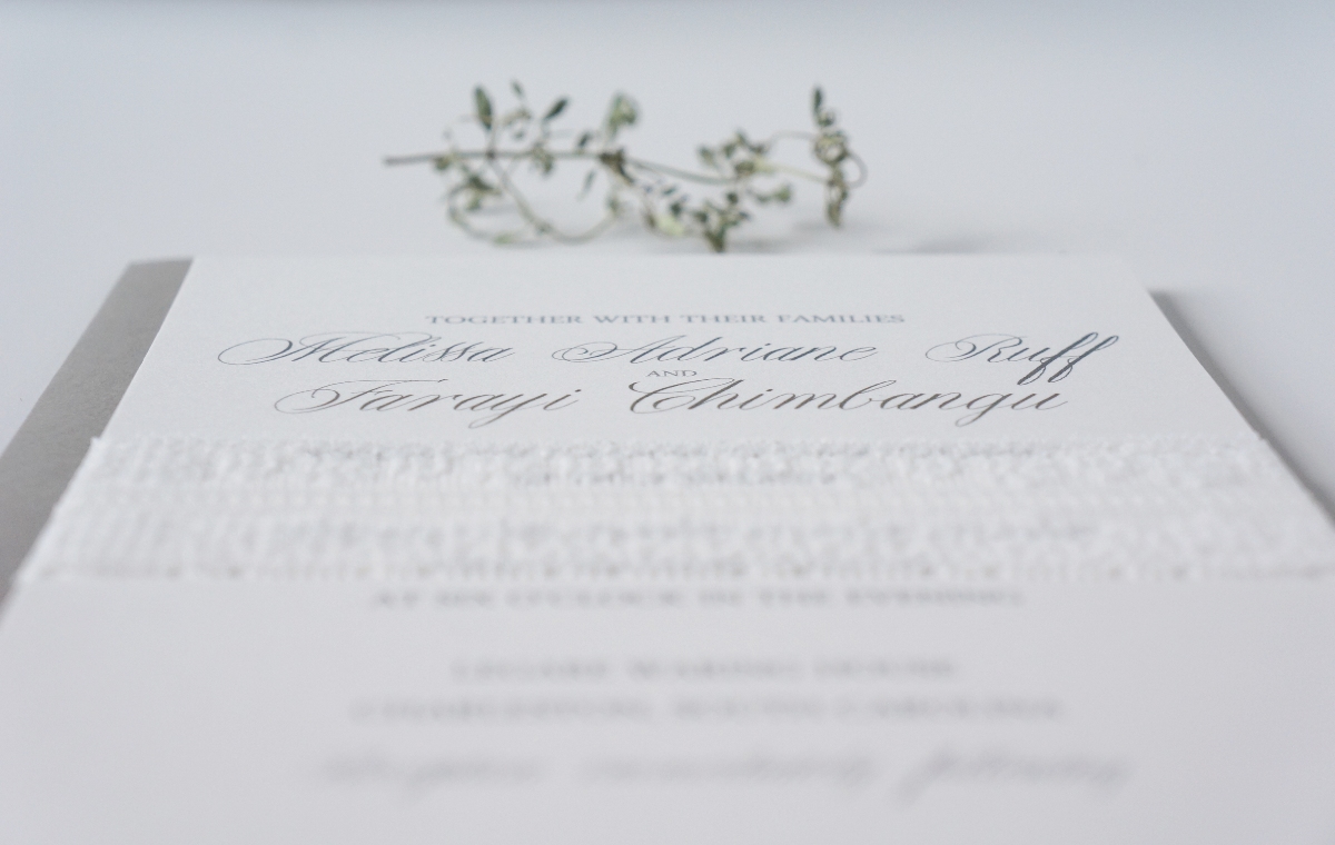 gray lace invitation suite