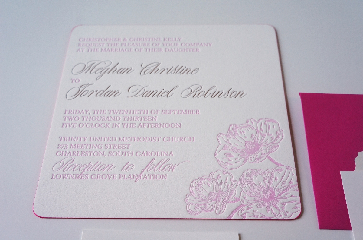 bright pink invitation