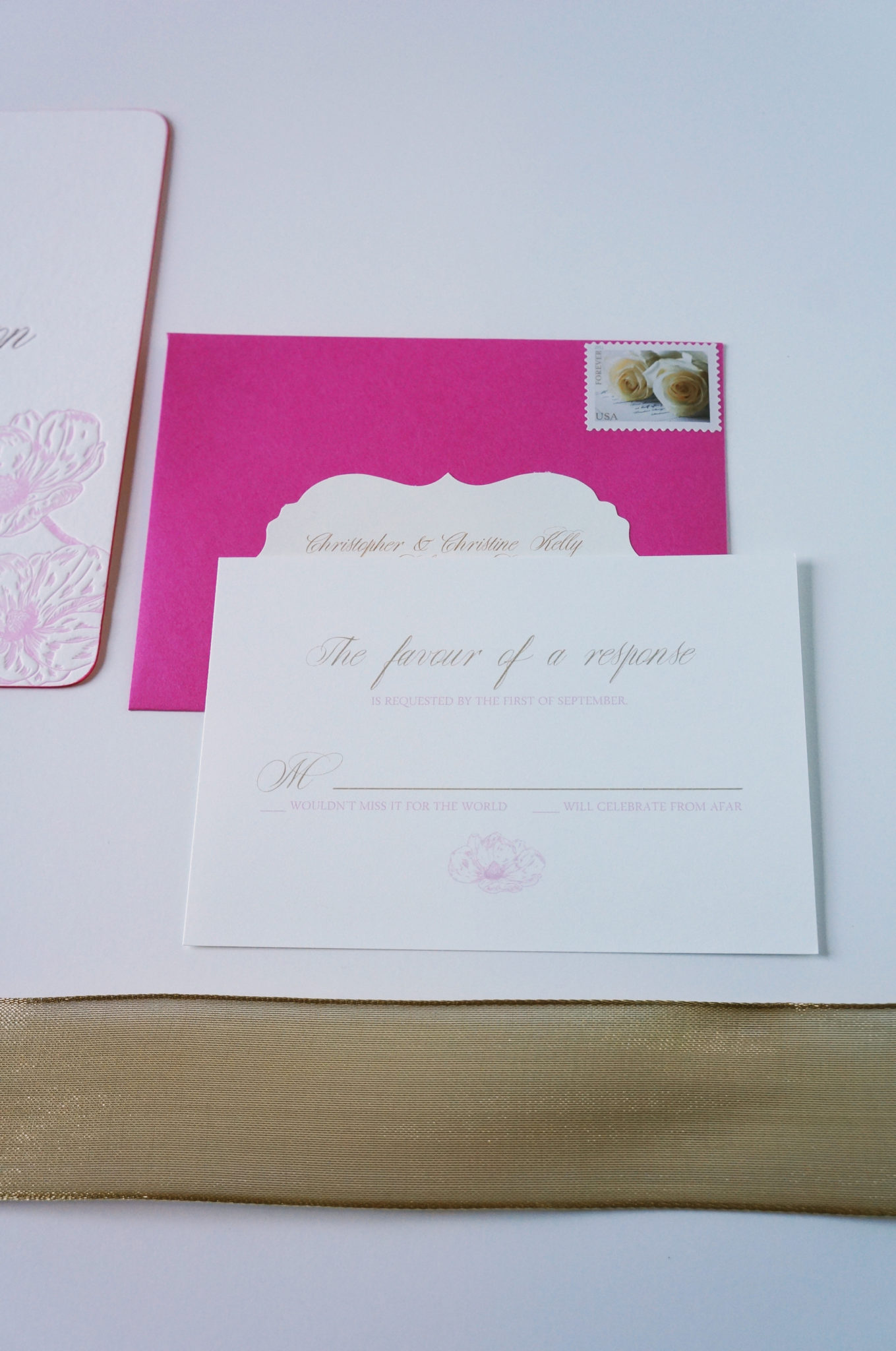 bright pink invitation