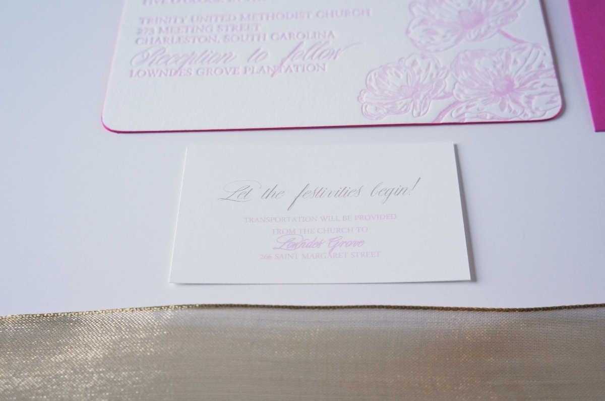 bright pink invitation