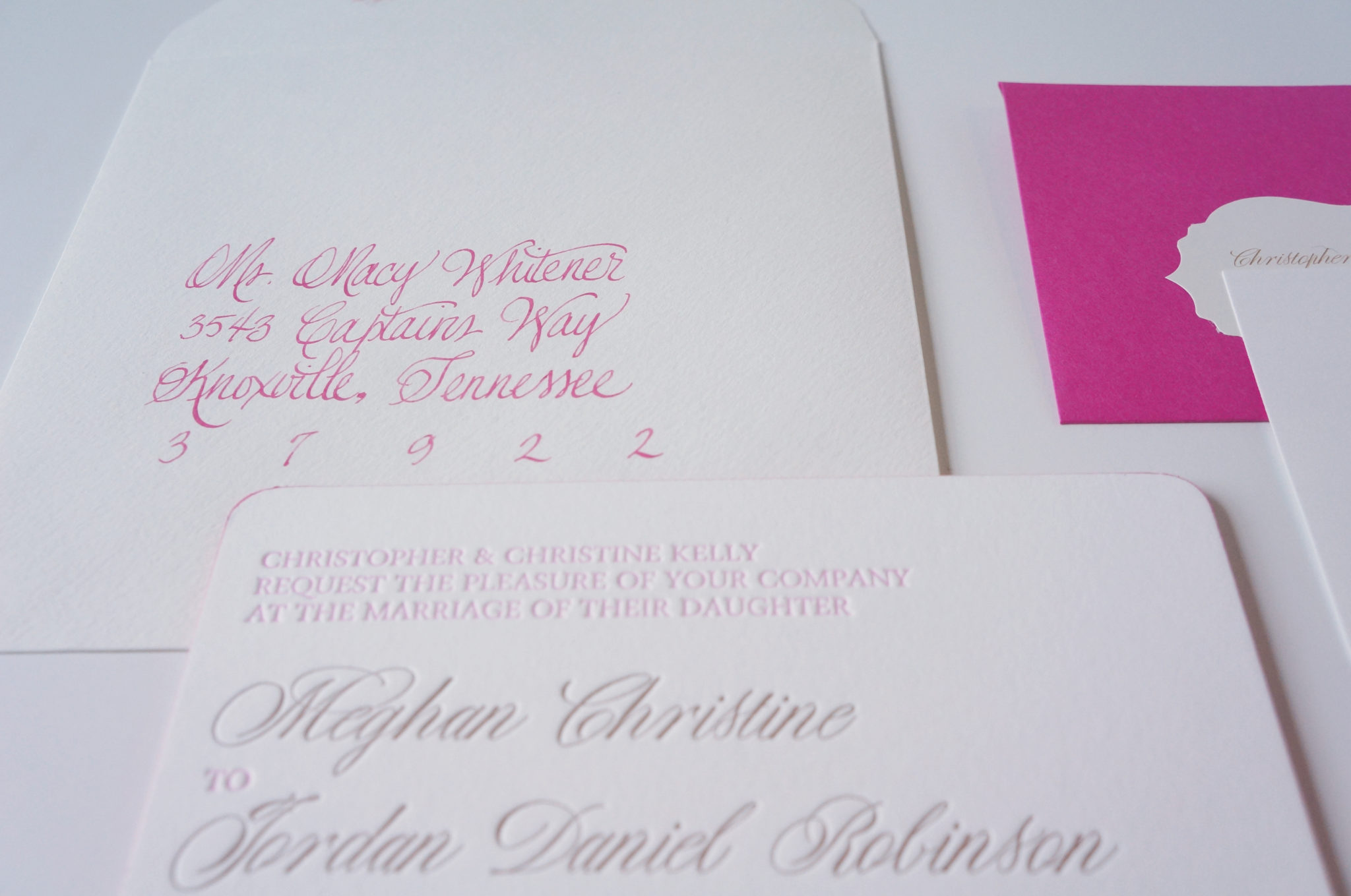 bright pink invitation