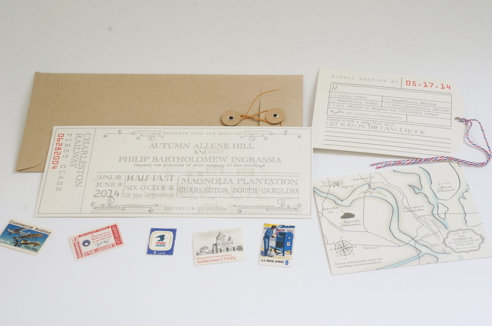 vintage travel invitation