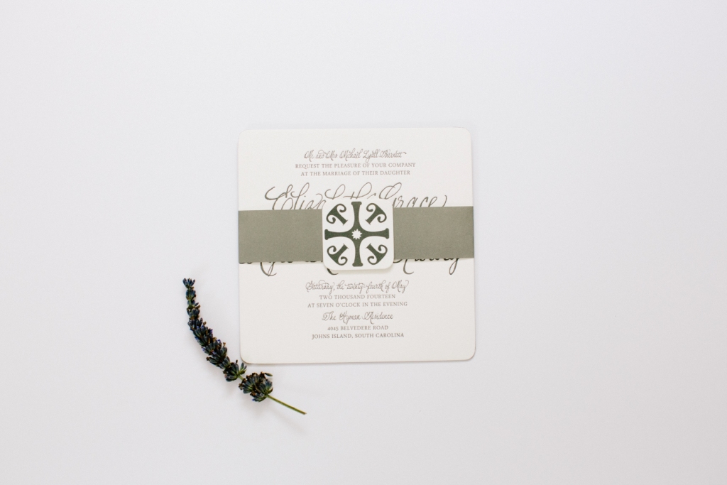 gorgeous gray calligraphy invite