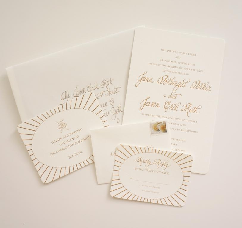 traditional monogram invitation