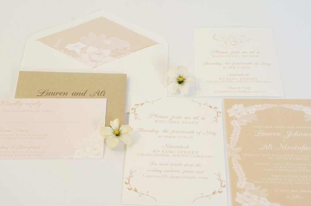 rustic floral invitation