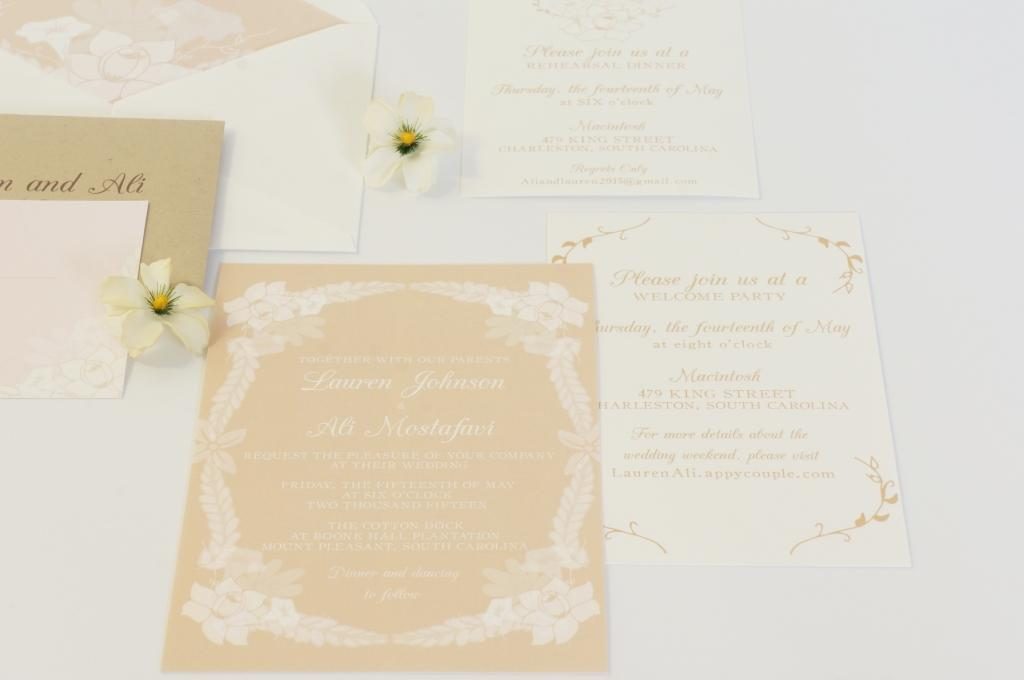 rustic floral invitation