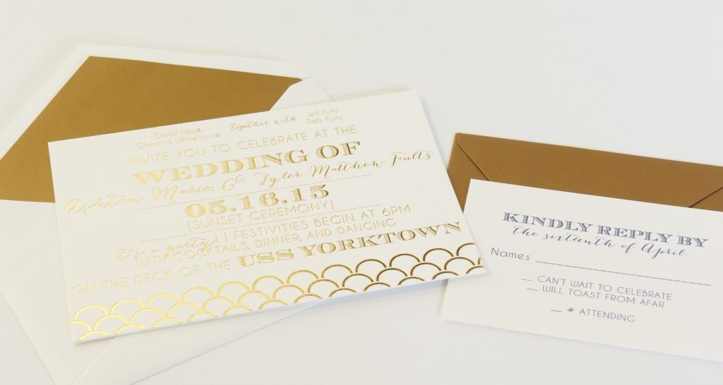 gold foil invitation