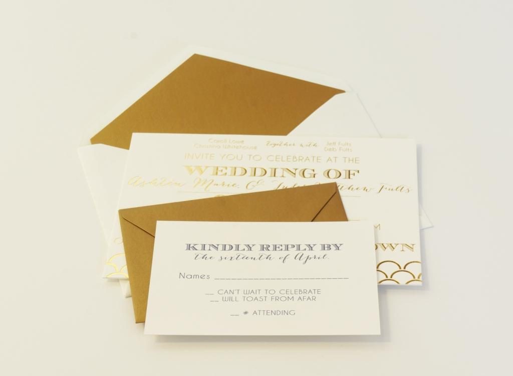 gold foil invitation