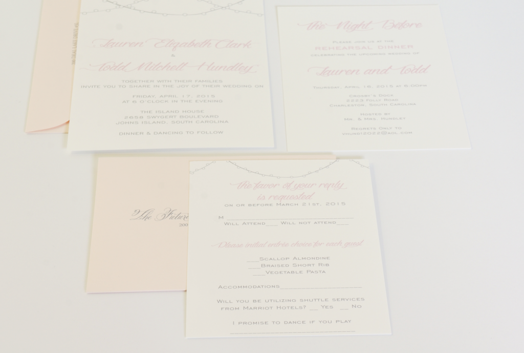 cafe lights wedding invitation