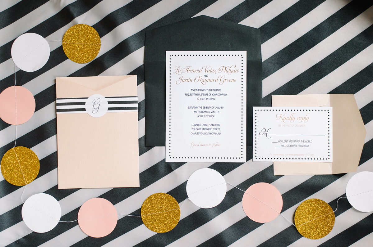 preppy wedding invitation