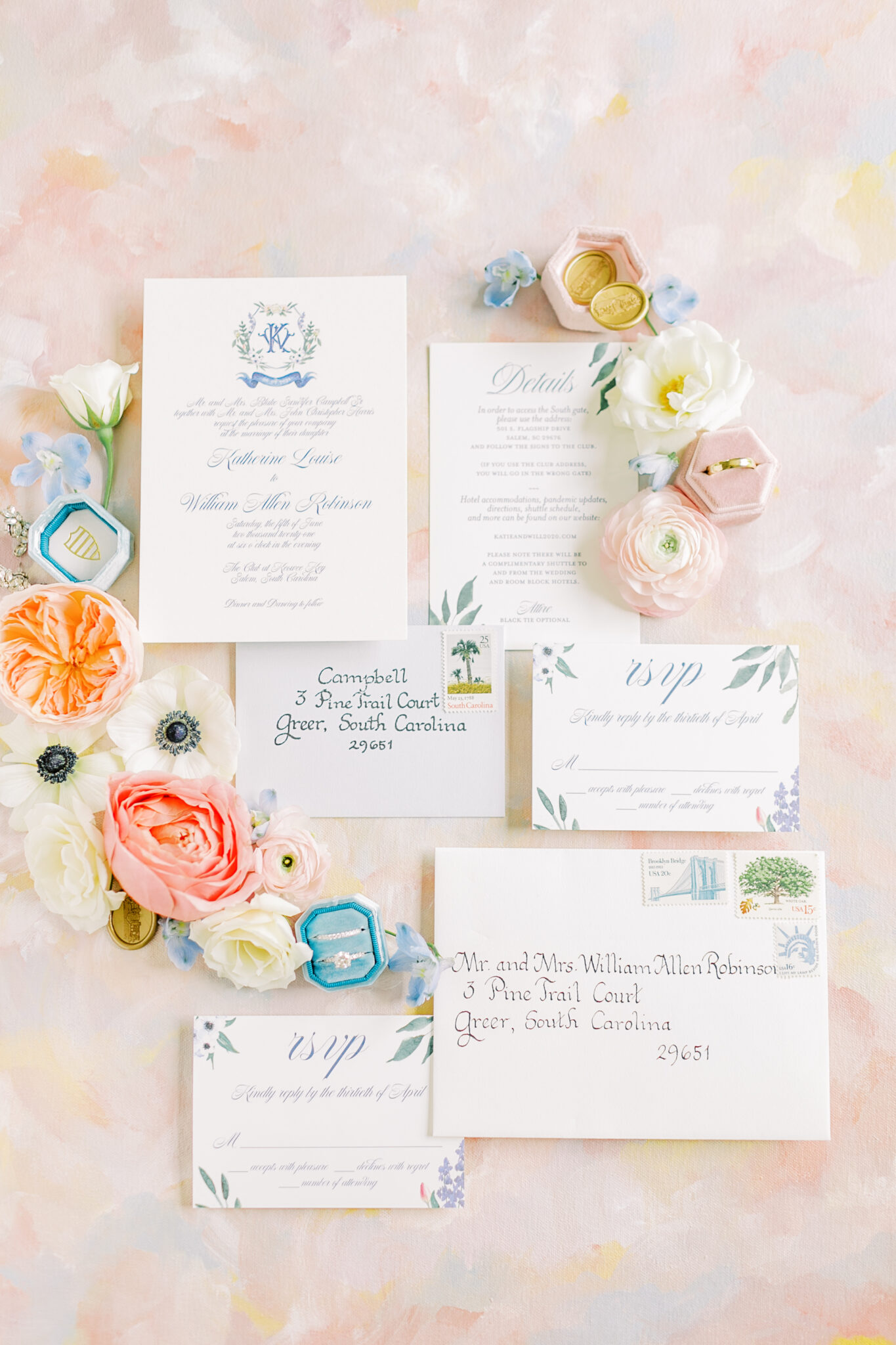 lake keowee wedding invitation