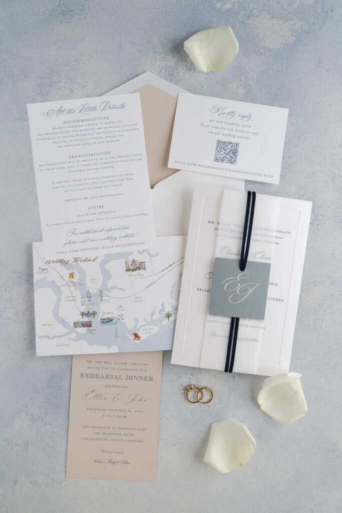 Blue Creek Club Wedding Invitation