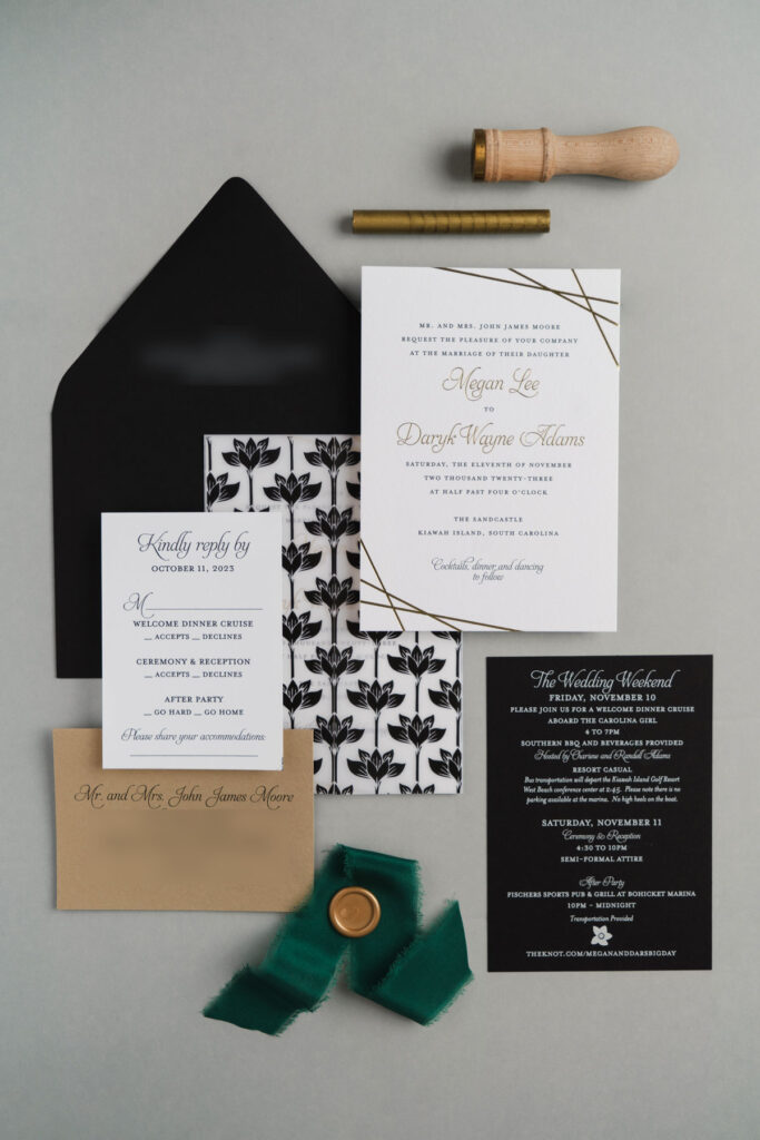 Black White and Gold Elegant Invitation